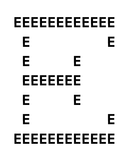 Capital E made out of many other capital E's